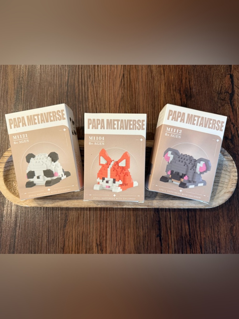 Papa Metaverse Animal Figure Trio Building Blocks